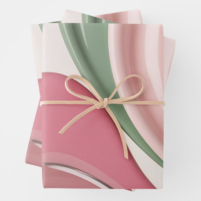Wrapping paper in stylish abstract graphic (In situ)