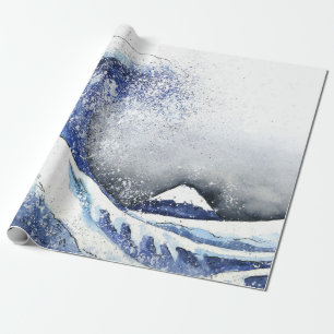 Wrapping Paper JAPANESE GREAT WAVE WATERCOLOR