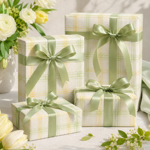 Wrapping Paper Lemon Plaid Luxe Gift Wrap