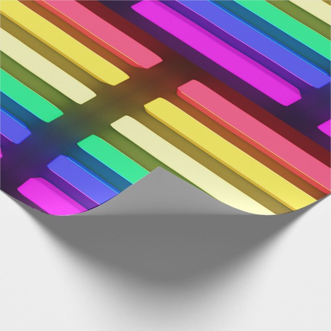 Wrapping Paper - LGBT Neon Lights Design 2 (Corner)