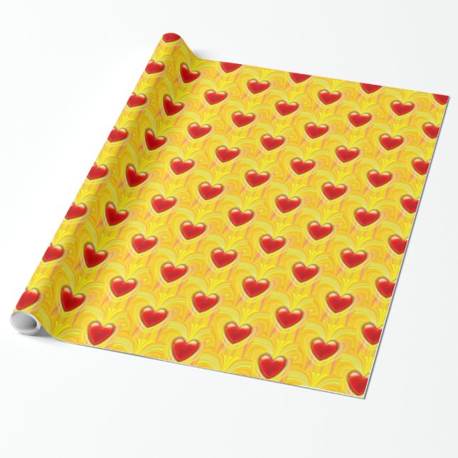 Wrapping paper. liquid lava heart design giftwrap. wrapping paper (Unrolled)