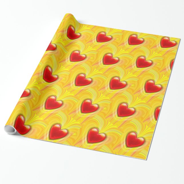 Wrapping paper. liquid lava heart design giftwrap. wrapping paper (Unrolled)