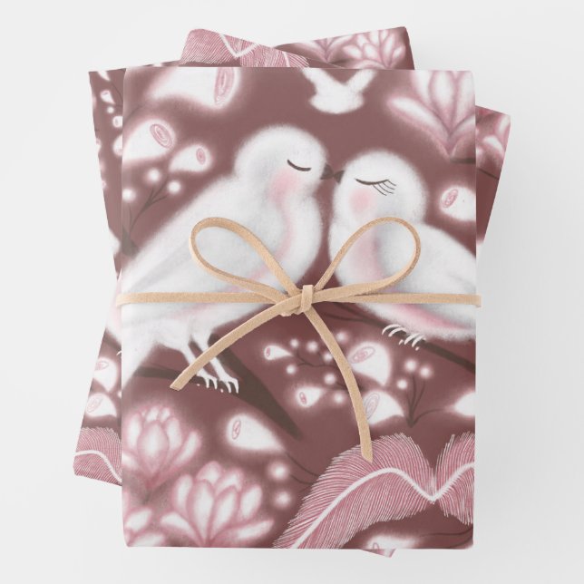 Wrapping paper love birds (In situ)