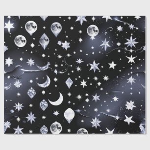 Wrapping Paper - Luxury Onyx Celestial Moon