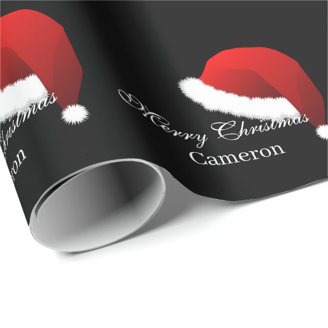 Wrapping Paper Merry Christmas Custom Name (Roll Corner)