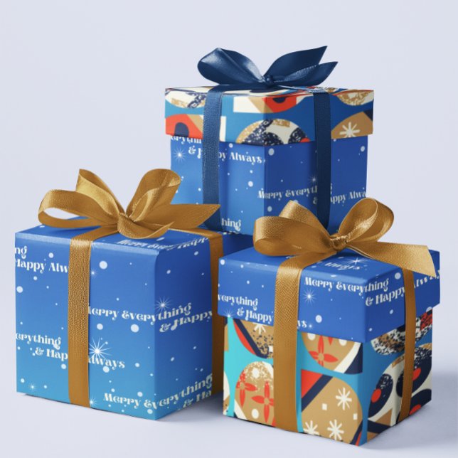 Wrapping Paper Merry Everything & Happy Always (Listing is for the Blue Merry Everything Paper, Ornament Paper is sold separately in this collection)