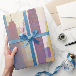 wrapping paper modern metropolitan skyline