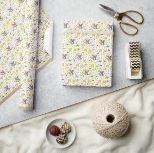 Wrapping Paper Mouse Yellow Cheese Stars Truck Cat