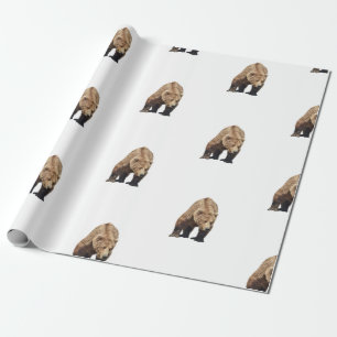 wrapping paper of grizzly bear