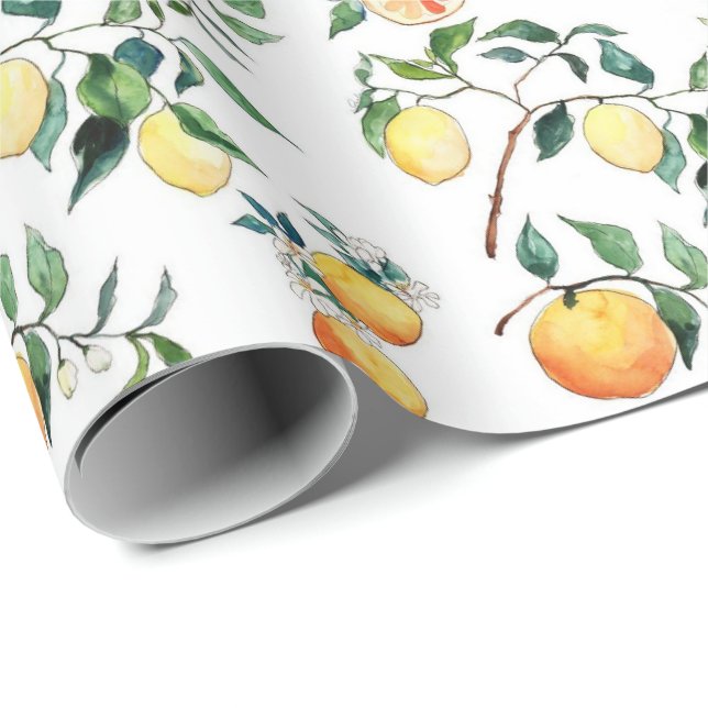 Wrapping Paper - Oranges and Lemons (Roll Corner)