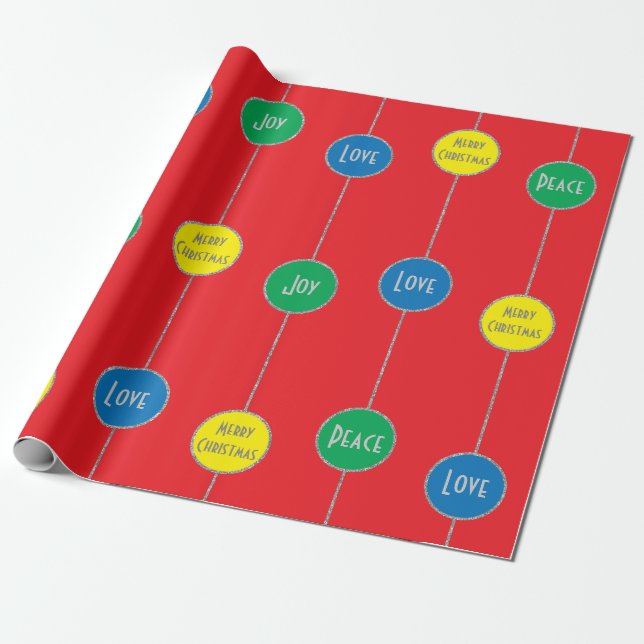 Wrapping Paper ORNAMENTS Merry Christmas" (Unrolled)