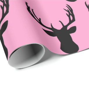 Wrapping Paper - Pale Pink Stag Deer Head