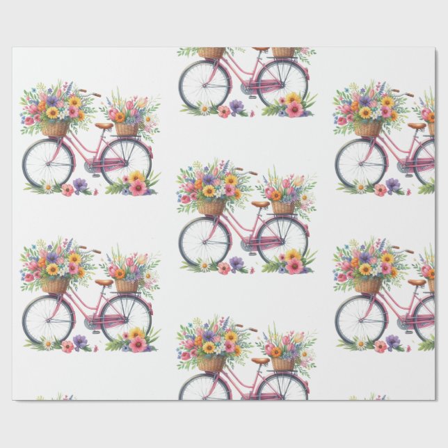 Wrapping Paper-Pastel Spring Floral Wrapping Paper (Flat)