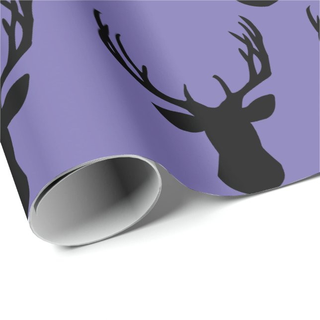 Wrapping Paper - Periwinkle Slag Deer Head (Roll Corner)