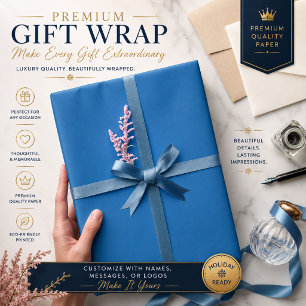 Wrapping Paper Personalised Blue Gift Wrap