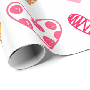 Wrapping Paper - Pink and Gold Hearts