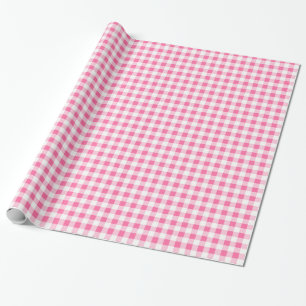 Wrapping Paper, Pink and White Gingham Paper