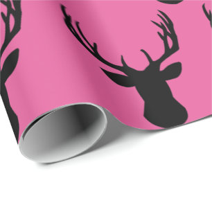 Wrapping Paper - Pink Stag Deer Head