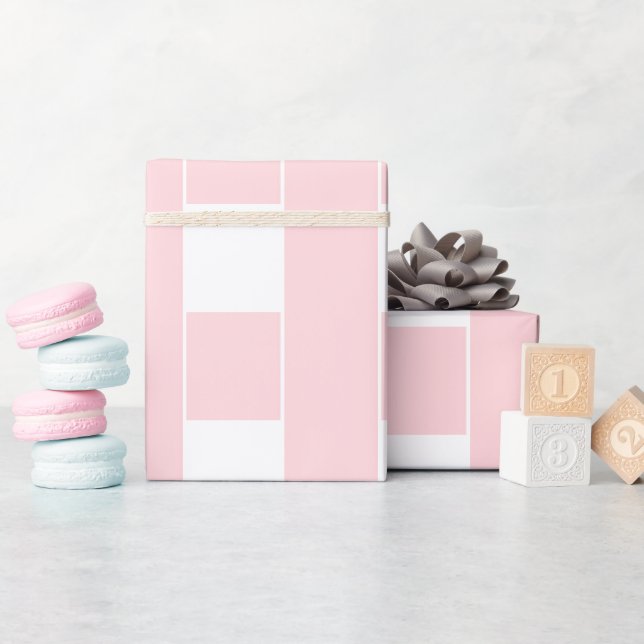 Wrapping Paper Pink & White Stripe Square (Baby Shower)
