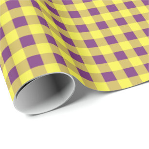 Wrapping Paper, Purple and Yellow Gingham Paper