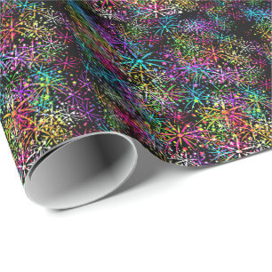 Wrapping Paper  rainbow fireworks stars
