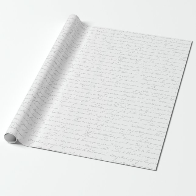Wrapping Paper Romantic Vintage French Script (Unrolled)