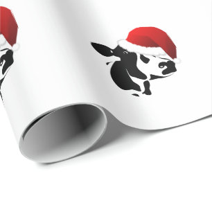 Wrapping Paper Santa Cow for Christmas