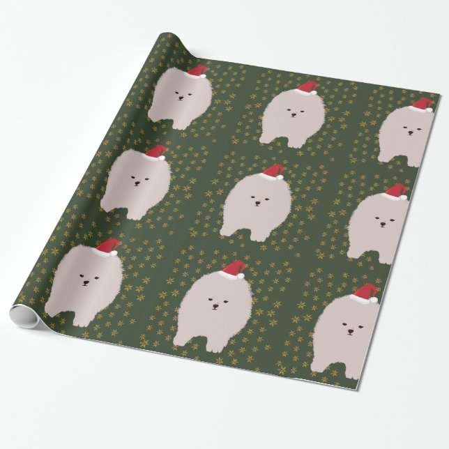 Wrapping Paper, Santa Dog Wrapping Paper (Unrolled)