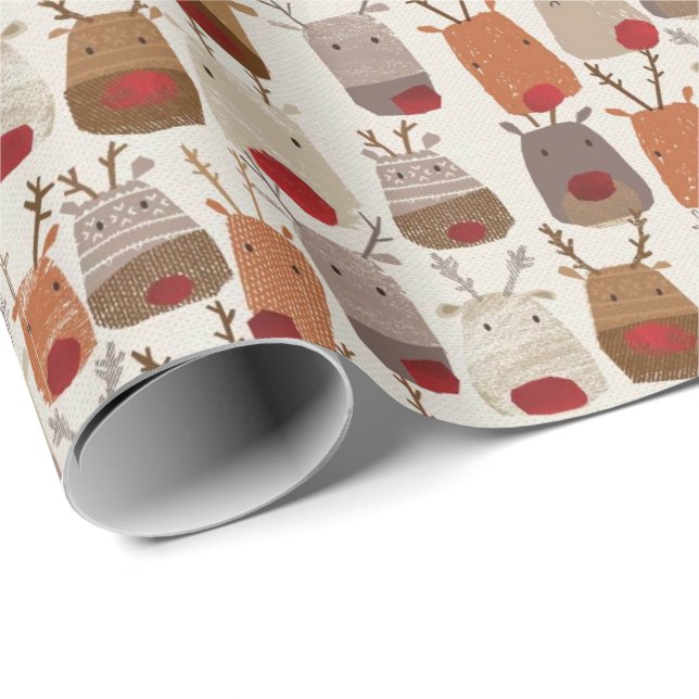 Wrapping Paper - Scandinavian Design Reindeer (Roll Corner)