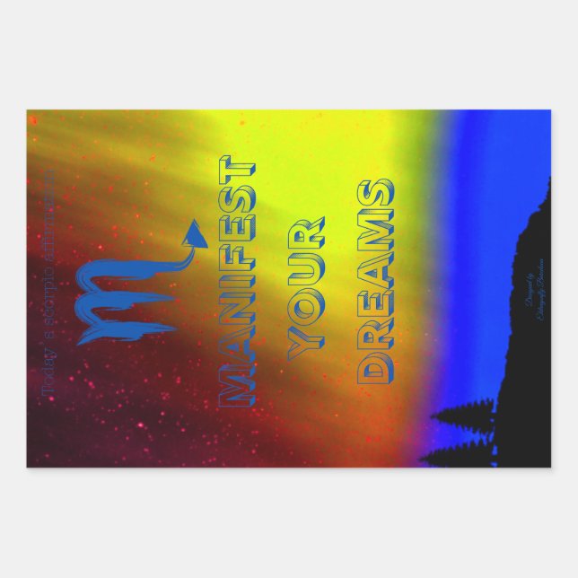 Wrapping paper- Scorpio-Manifest your dreams  Wrapping Paper Sheet (Front)