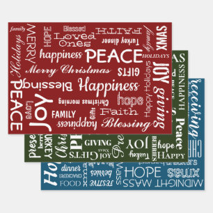 Wrapping Paper Set - Christmas Red Green Blue