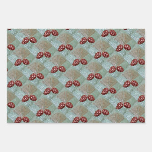 Wrapping Paper set of 3 sheets Pinecones