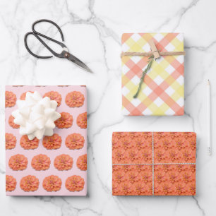 Wrapping Paper Set - Tequila Sunrise Zinnia