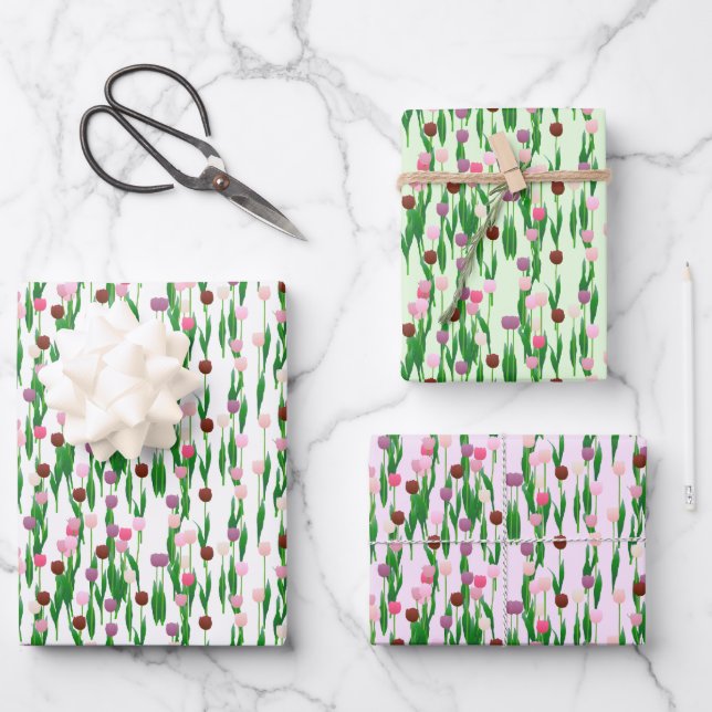 Wrapping Paper Set - Terrific Tulips (Front)