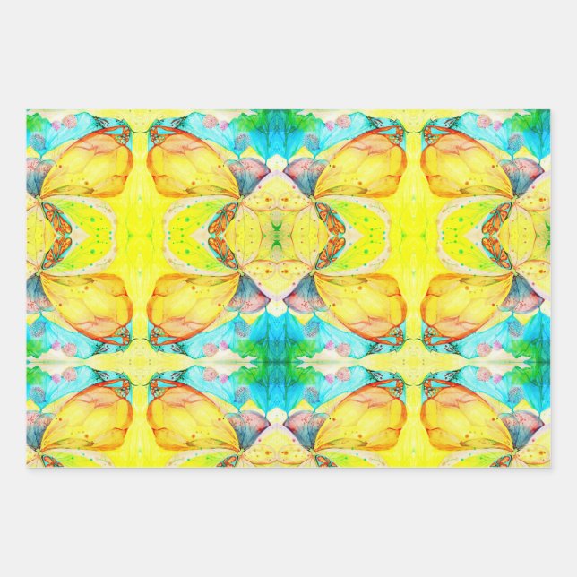 Wrapping Paper Sheet Set fantasy butterfly (Front)