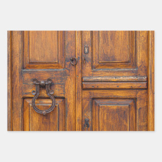 Wrapping Paper Sheet Set - Wooden Door with Handle