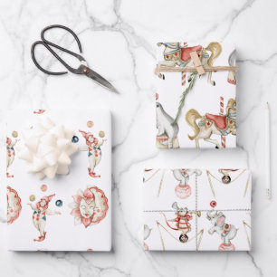 Wrapping Paper Sheets - Circus Fair Carnival Clown