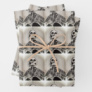 Wrapping Paper - Skeleton / Halloween - 3 Pack