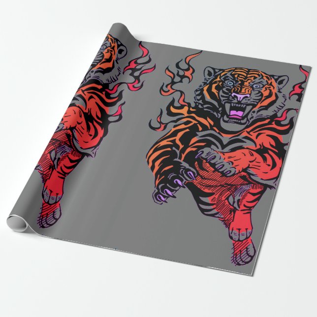 WRAPPING PAPER TIGERS IN FLAMES (Unrolled)