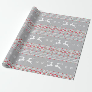 wrapping Paper - Ugly Christmas Sweater Grey