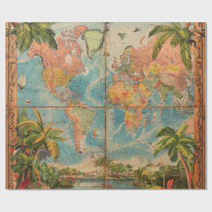 Wrapping Paper-Vintage Atlas Wrapping Paper