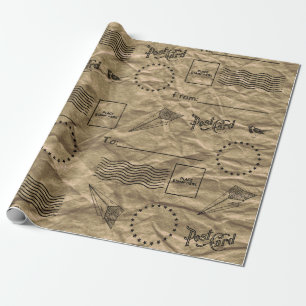 Wrapping Paper Vintage Brown Kraft Paper Design