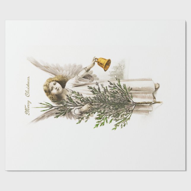 WRAPPING PAPER : VINTAGE CHRISTMAS ANGEL (Flat)
