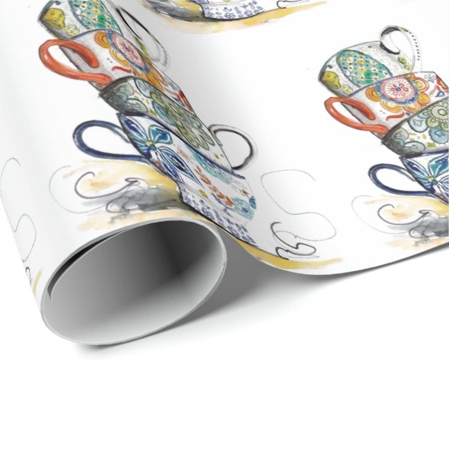 Wrapping Paper - Vintage Teacups (Roll Corner)