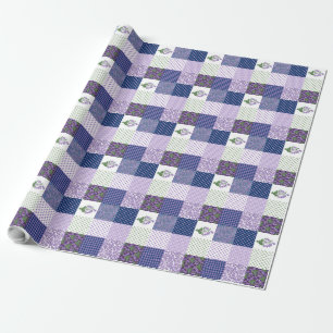Wrapping Paper: Violet Faux-Patchwork Pattern Paper