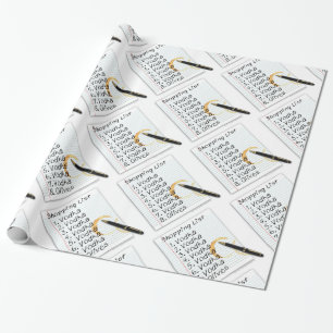 WRAPPING PAPER, VODKA SHOPPING LIST. PAPER