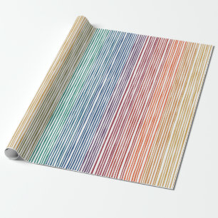 Wrapping Paper Watercolor Rainbow Stripe