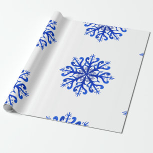 Wrapping Paper Watercolor Snowflakes Christmas