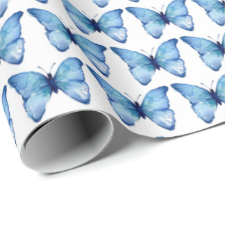 Wrapping Paper - Watercolour Blue Butterfly