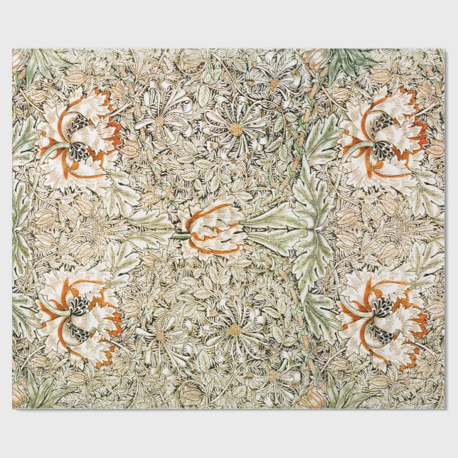 WRAPPING PAPER : WILLIAM MORRIS : HONEYSUCKLE (Flat)